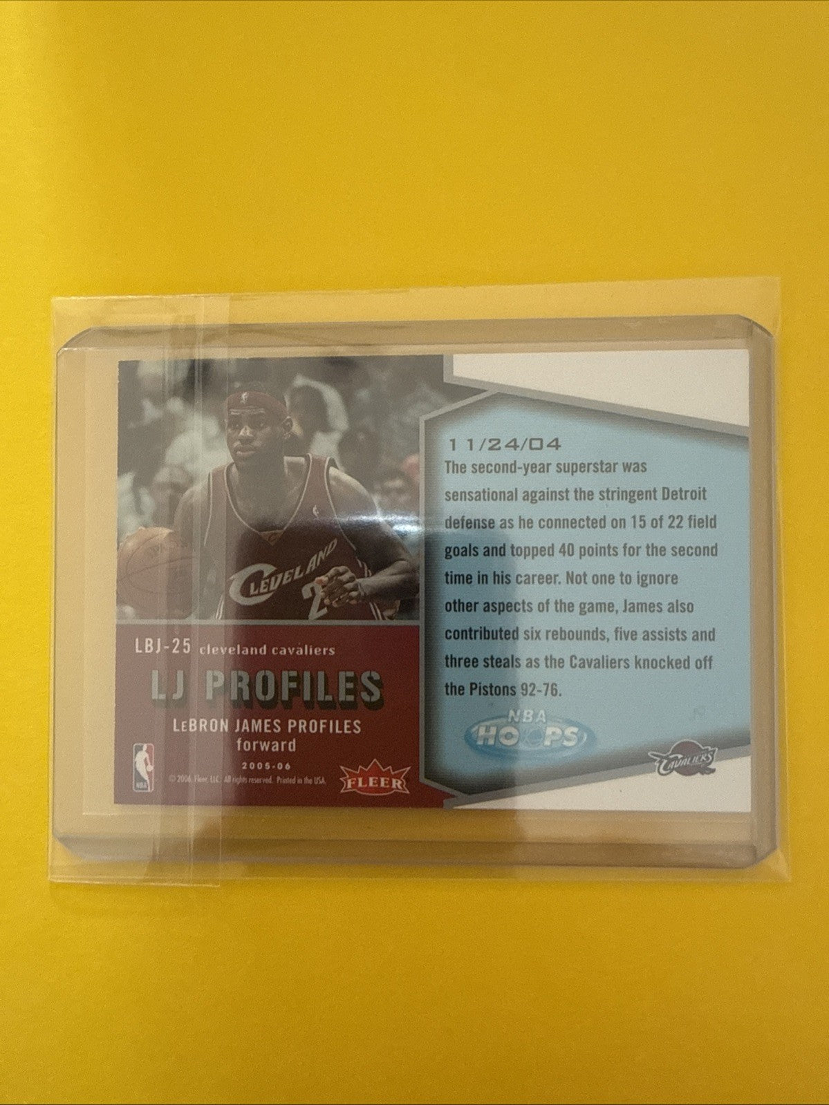 LeBron James 2005/06 Cards - back