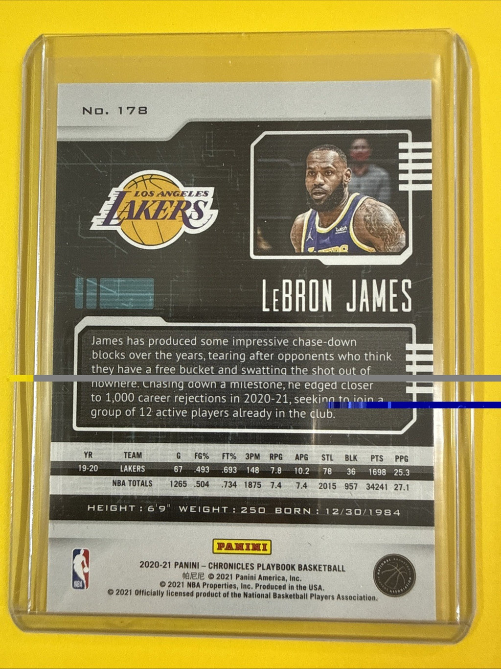LeBron James 2020/21 NBA Card - back
