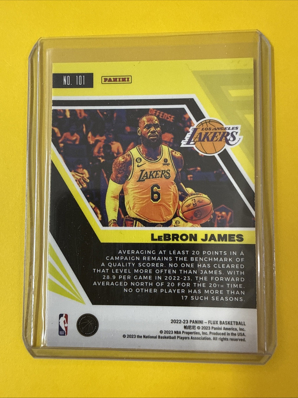 LeBron James 2022/23 Panini Flux Card - back