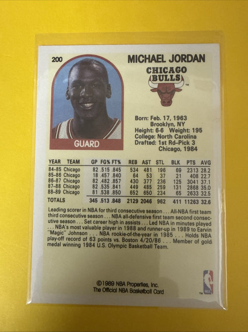 1989-90 NBA Hoops - Michael Jordan #200 - back