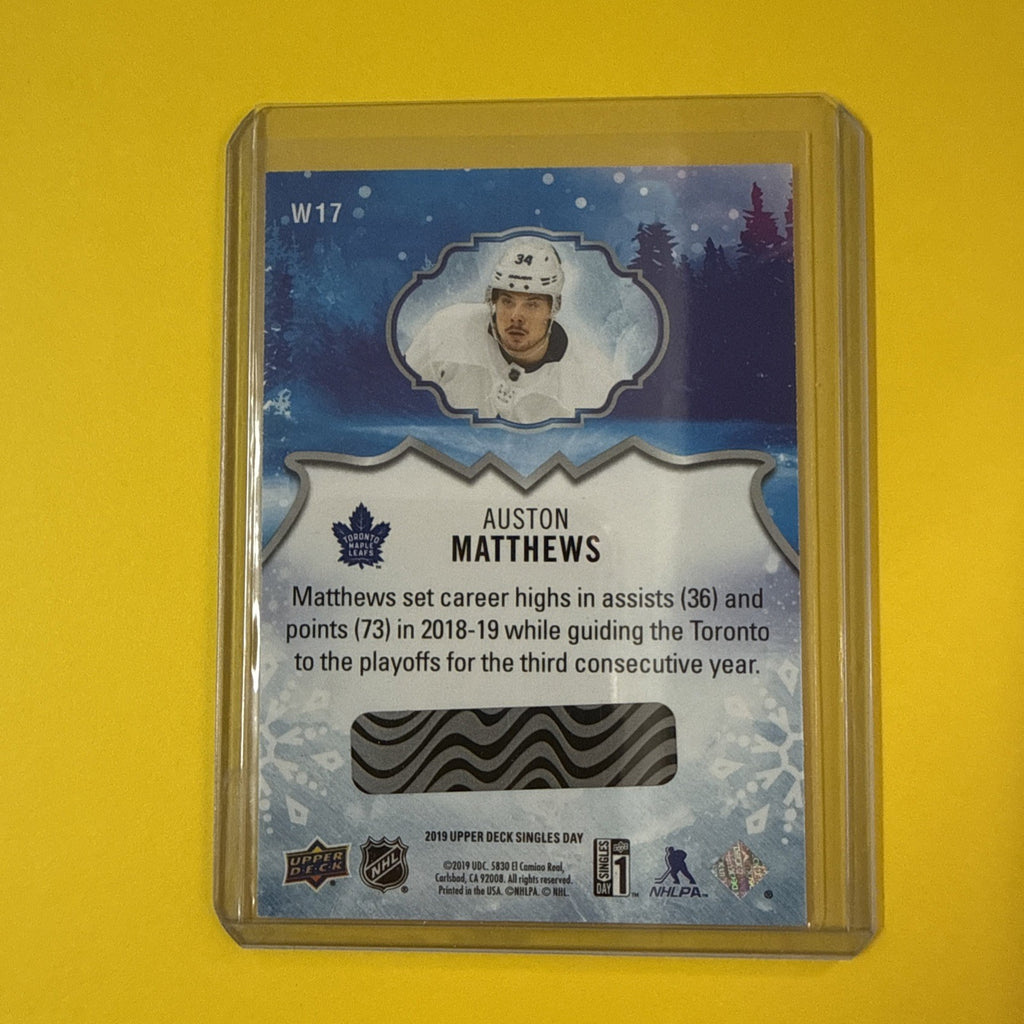 Auston Matthews 2019/20 UD Winter Card - back