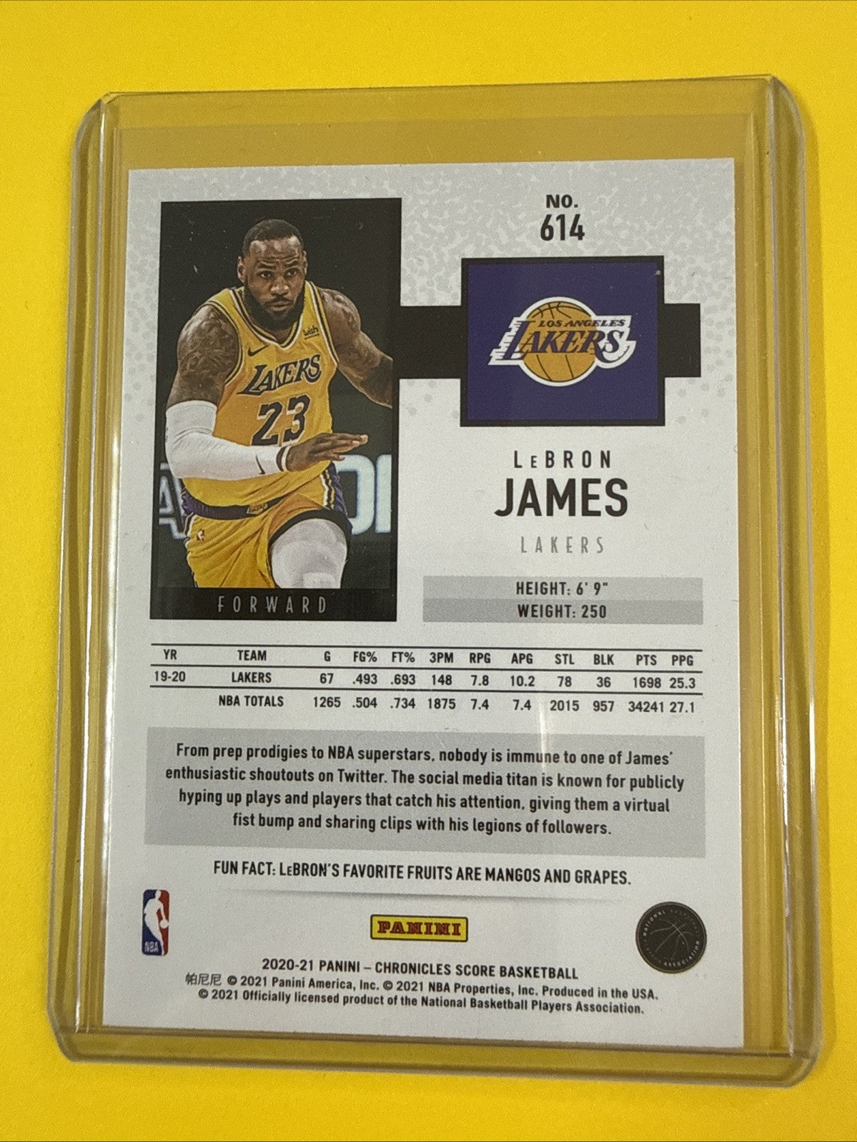 LeBron James 2020/21 NBA Card - back