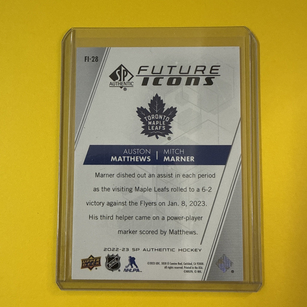 Auston Matthews 2022/23 SP Future Icons Card - back
