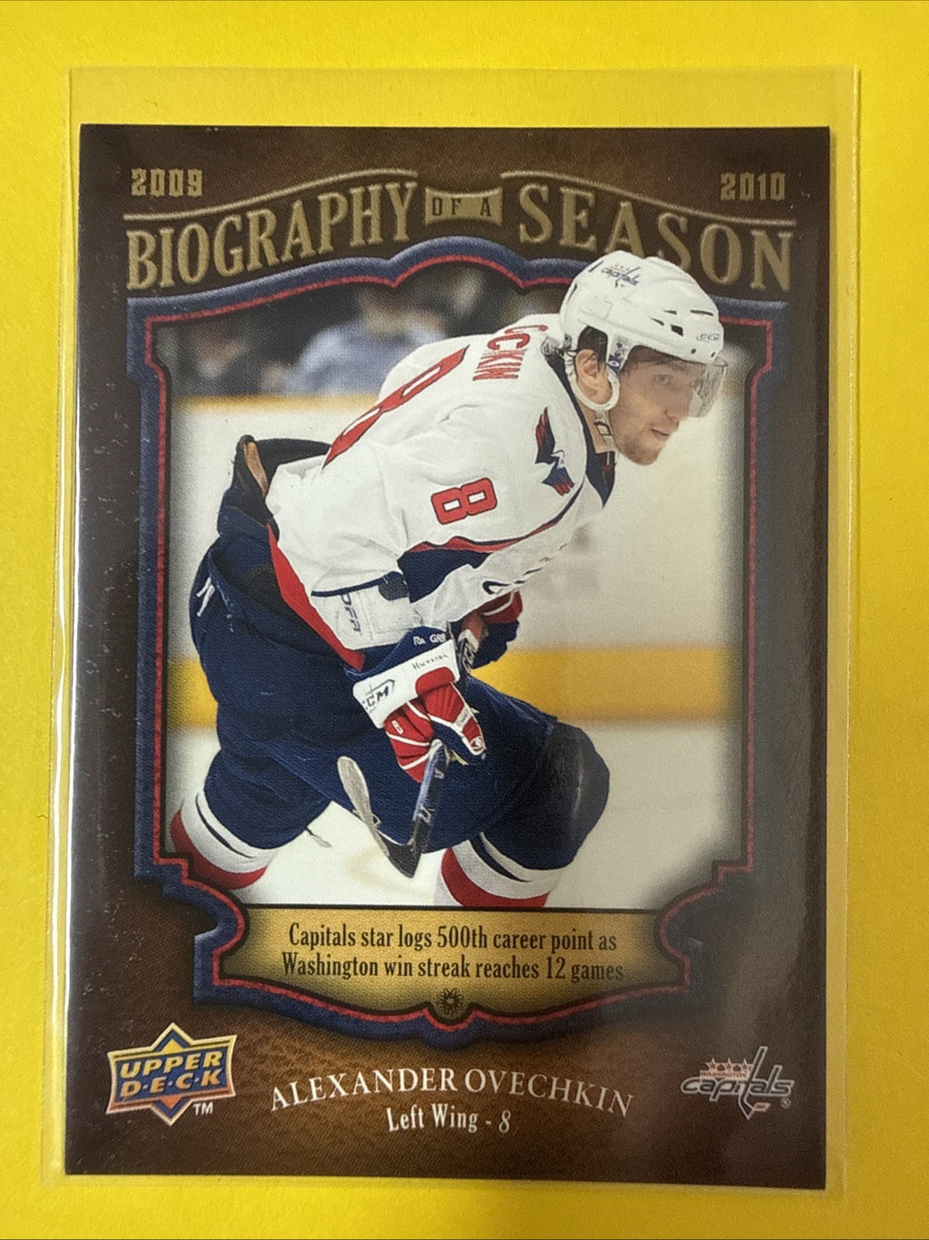 Alexander Ovechkin 2009 Card - front