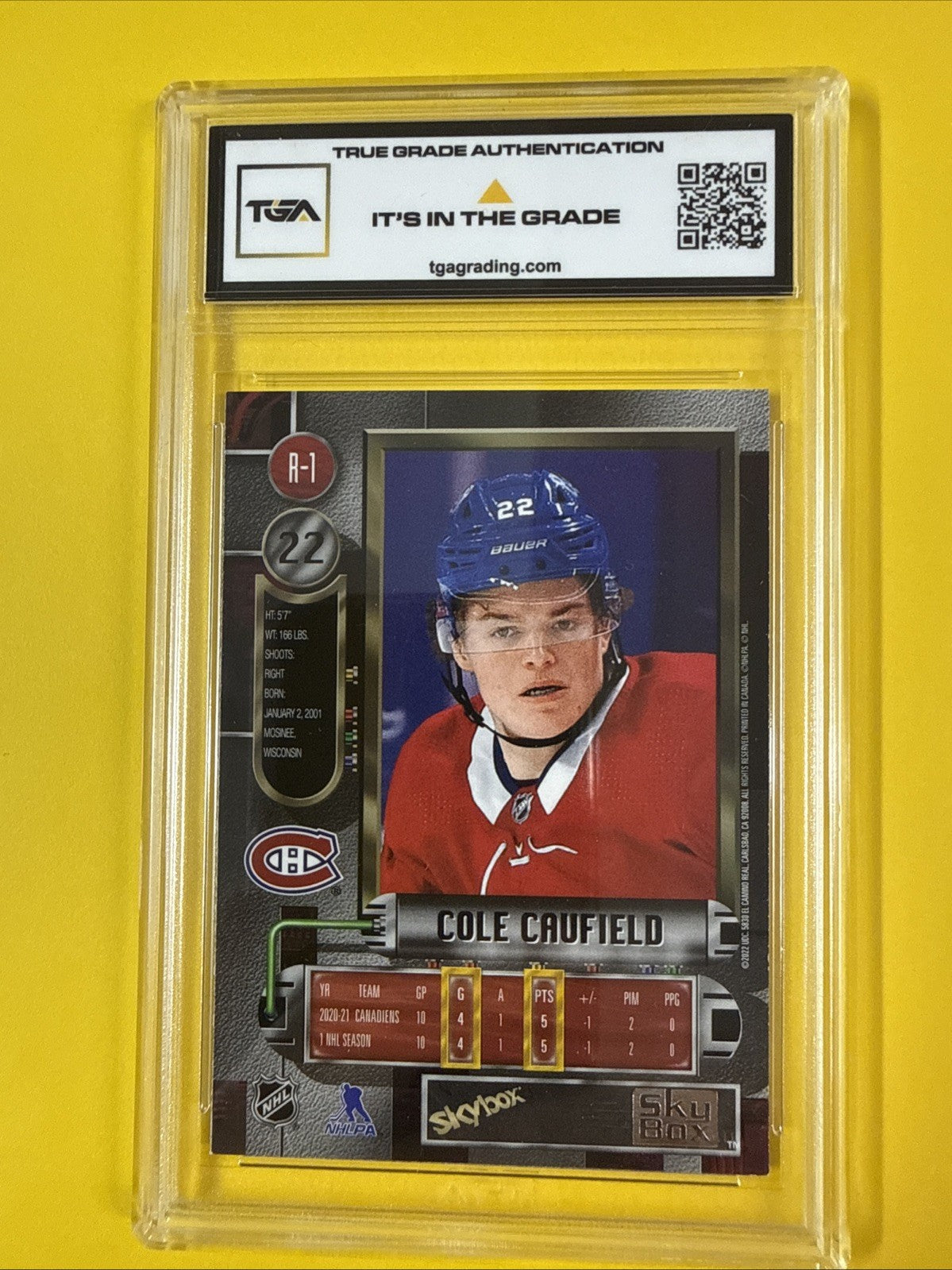 Cole Caufield 2021 Metal Universe Rookie Card Graded 7 - back