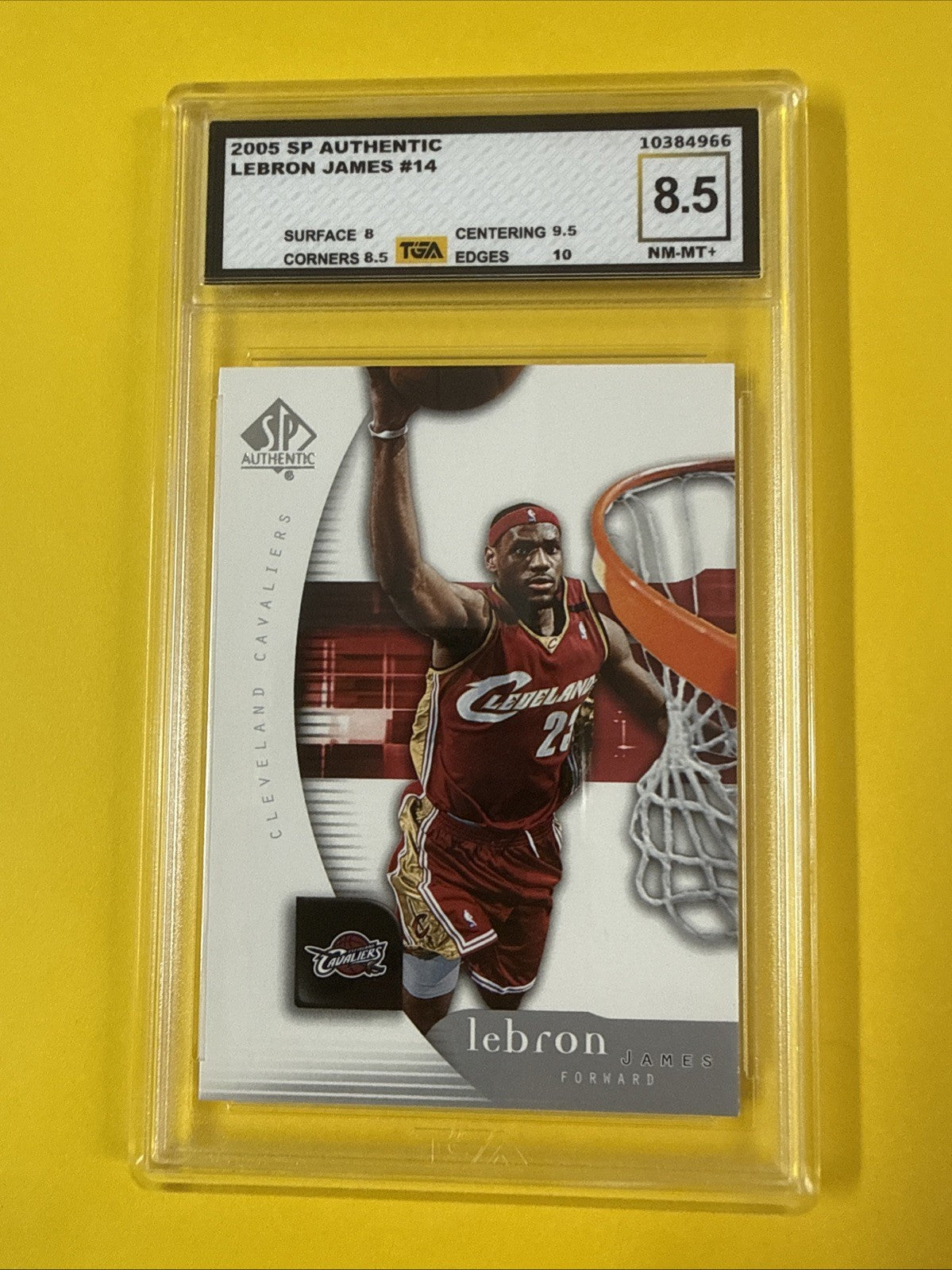 LeBron James 2005 SP Authentic Card Graded 8.5 - front
