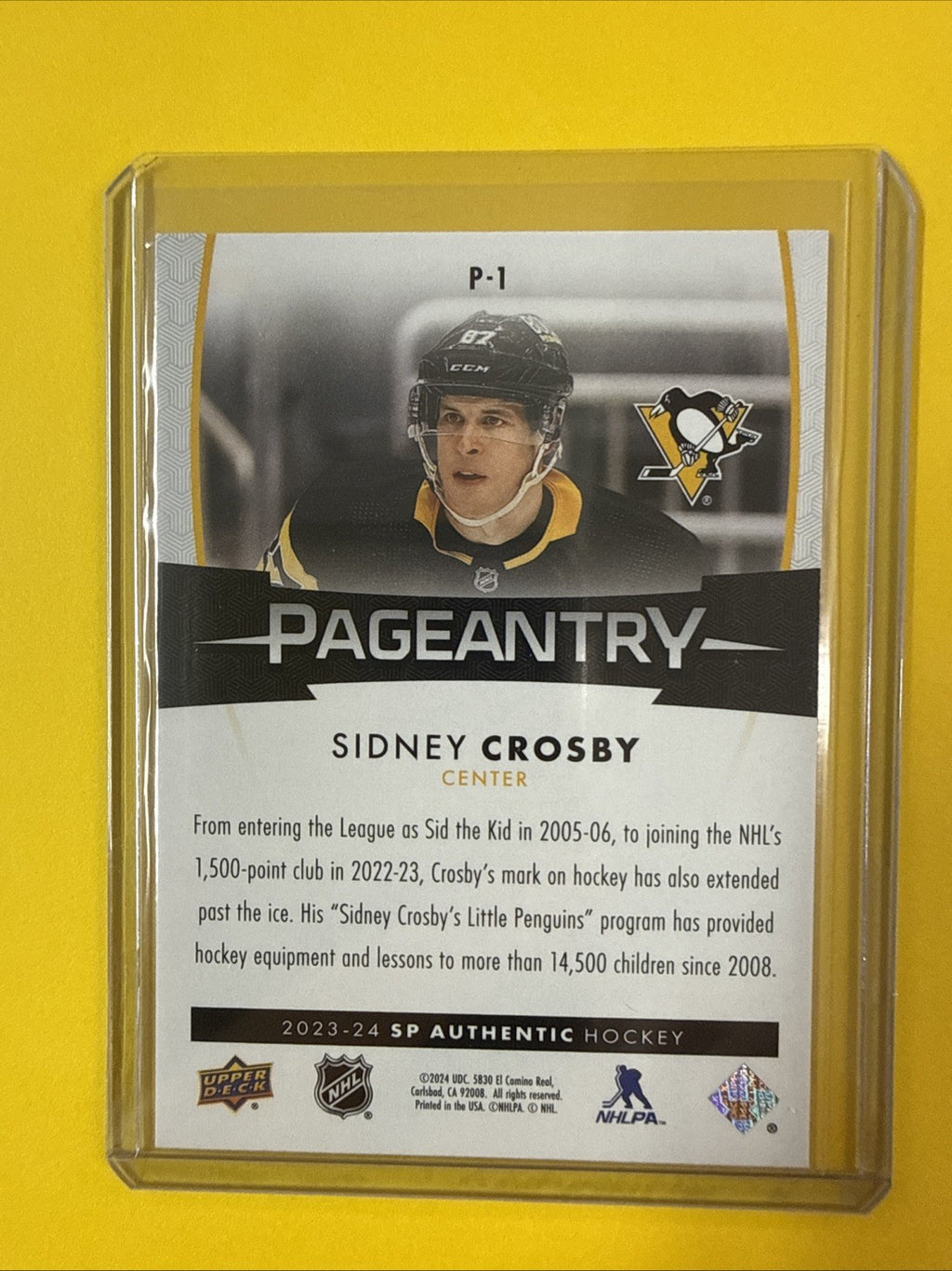 Sidney Crosby 2023 Cards - back