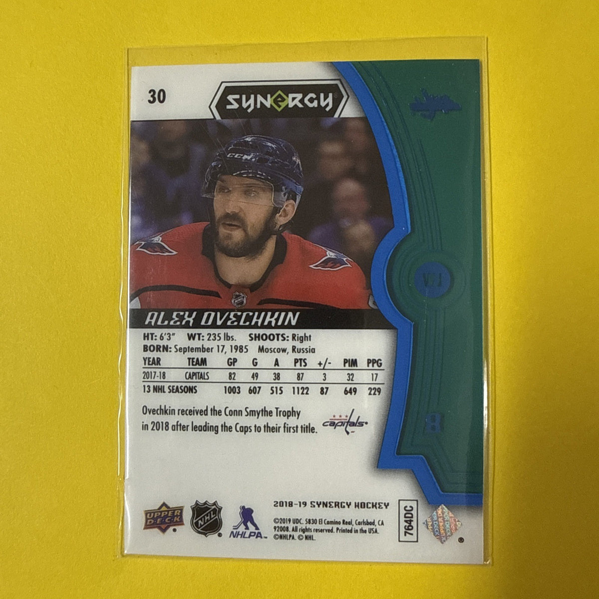 Alexander Ovechkin 2018 Card - back