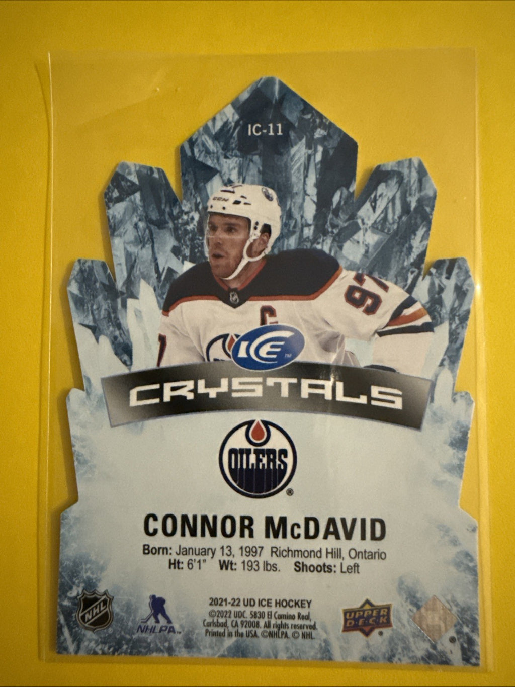Connor McDavid 2021/22 Hockey Card - back