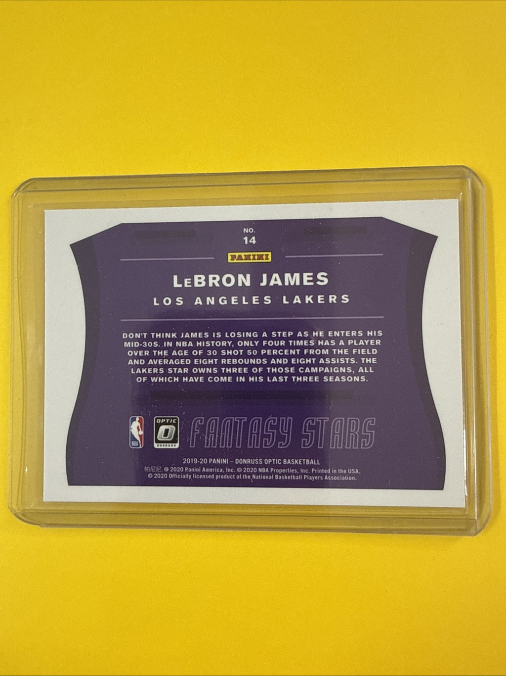 LeBron James 2019/20 NBA Card - back