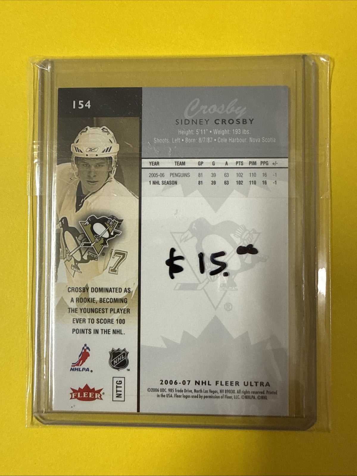 Sidney Crosby 2006/07 Cards - back