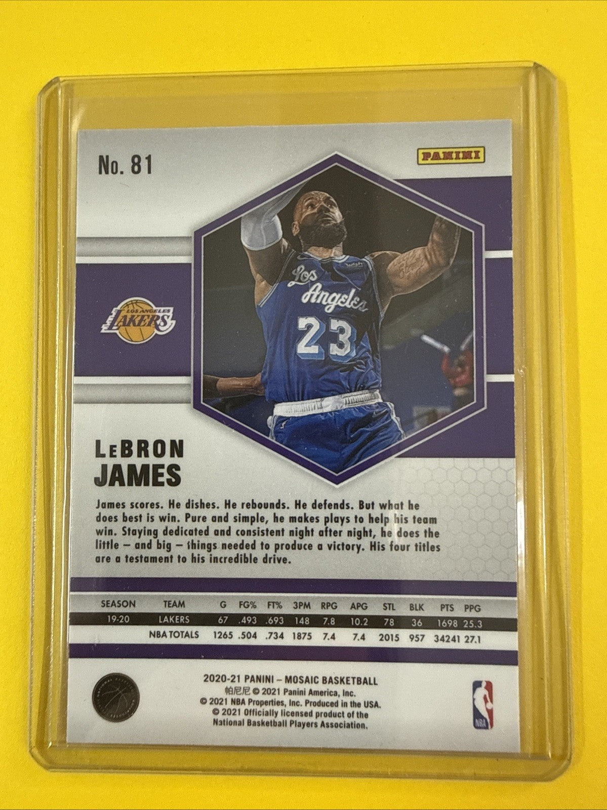 LeBron James 2020/21 NBA Card - back