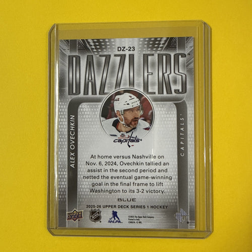 Alex Ovechkin 2025/26 UD Blue Dazzlers - back