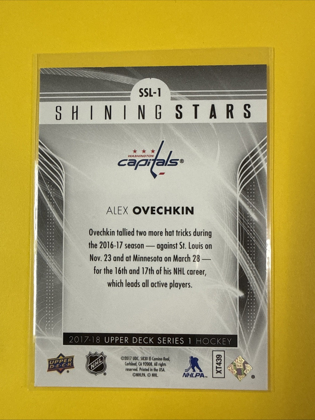 Alex Ovechkin 2024/25 UD Shining Stars Card - back