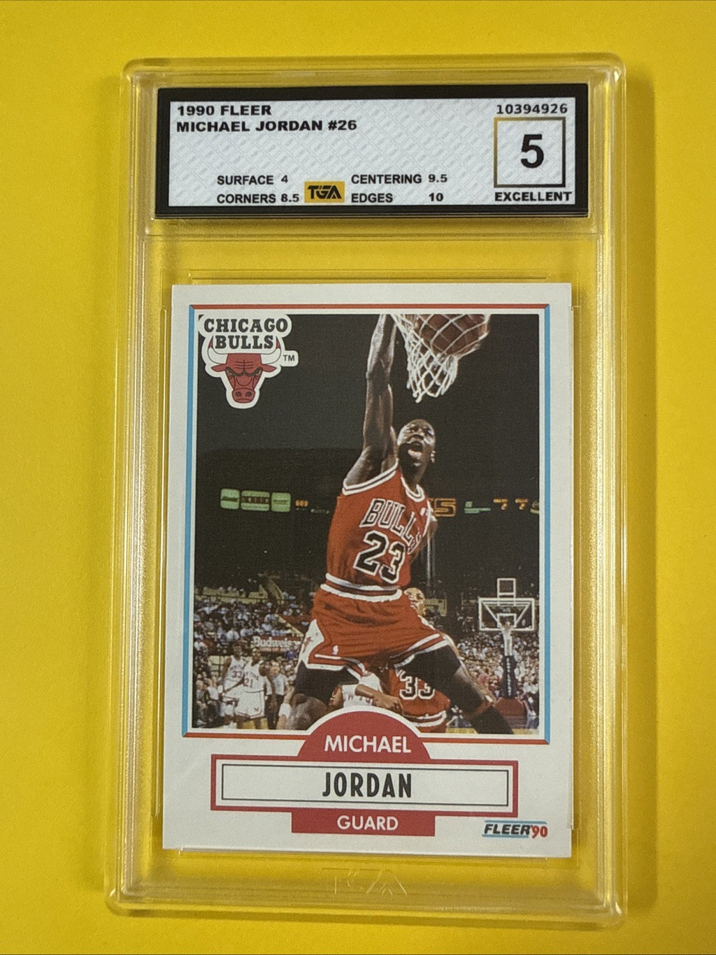 Michael Jordan 1990 Fleer Card Graded 5 - front