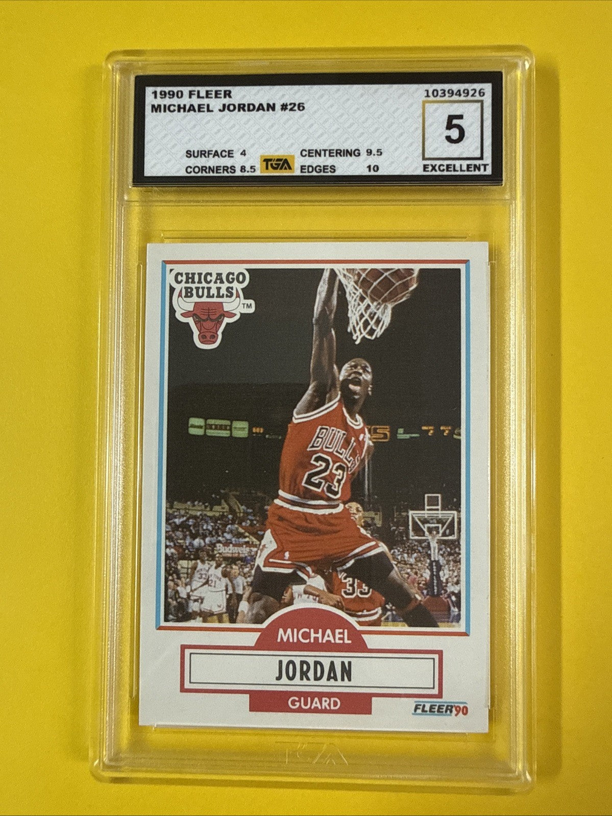 Michael Jordan 1990 Fleer Card Graded 5 - front