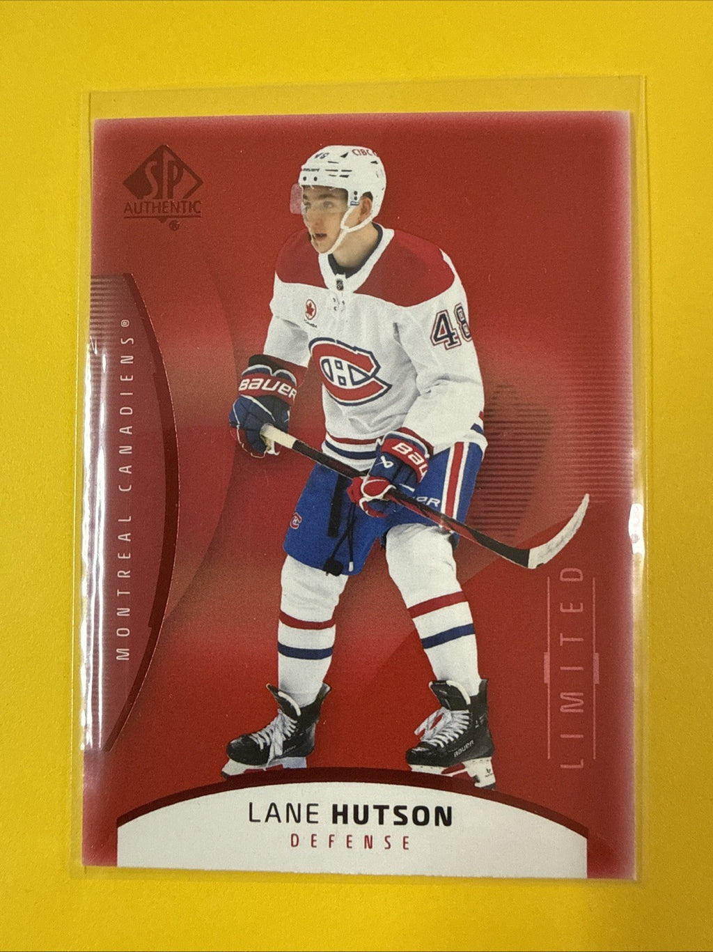 Lane Hutson 2025/26 SP Authentic Limited Red Card - front