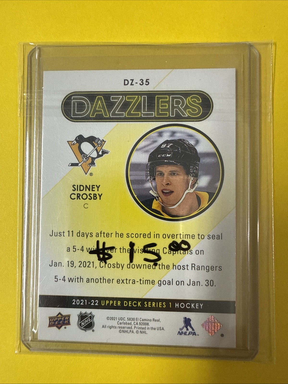 Sidney Crosby 2021/22 Cards - back