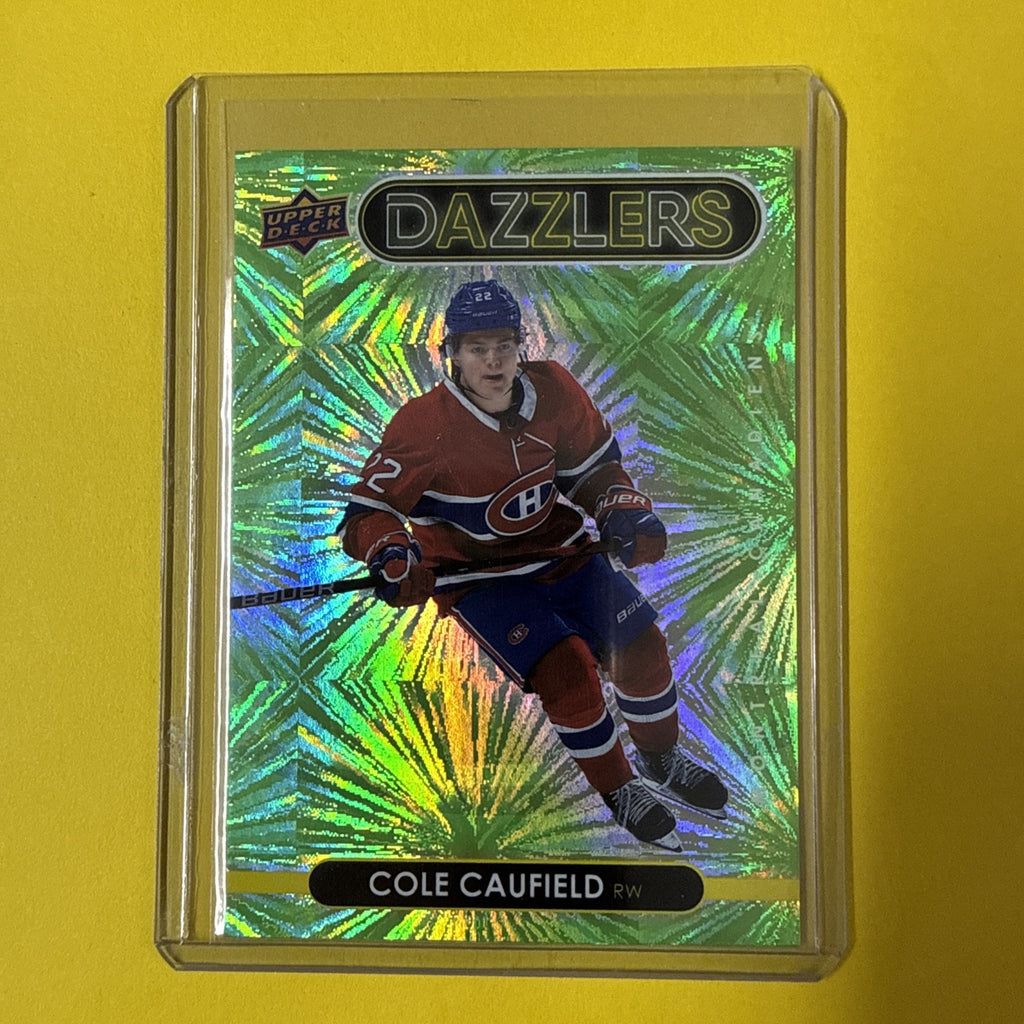 Cole Caufield 2021/22 Green Dazzlers Rookie Card - front