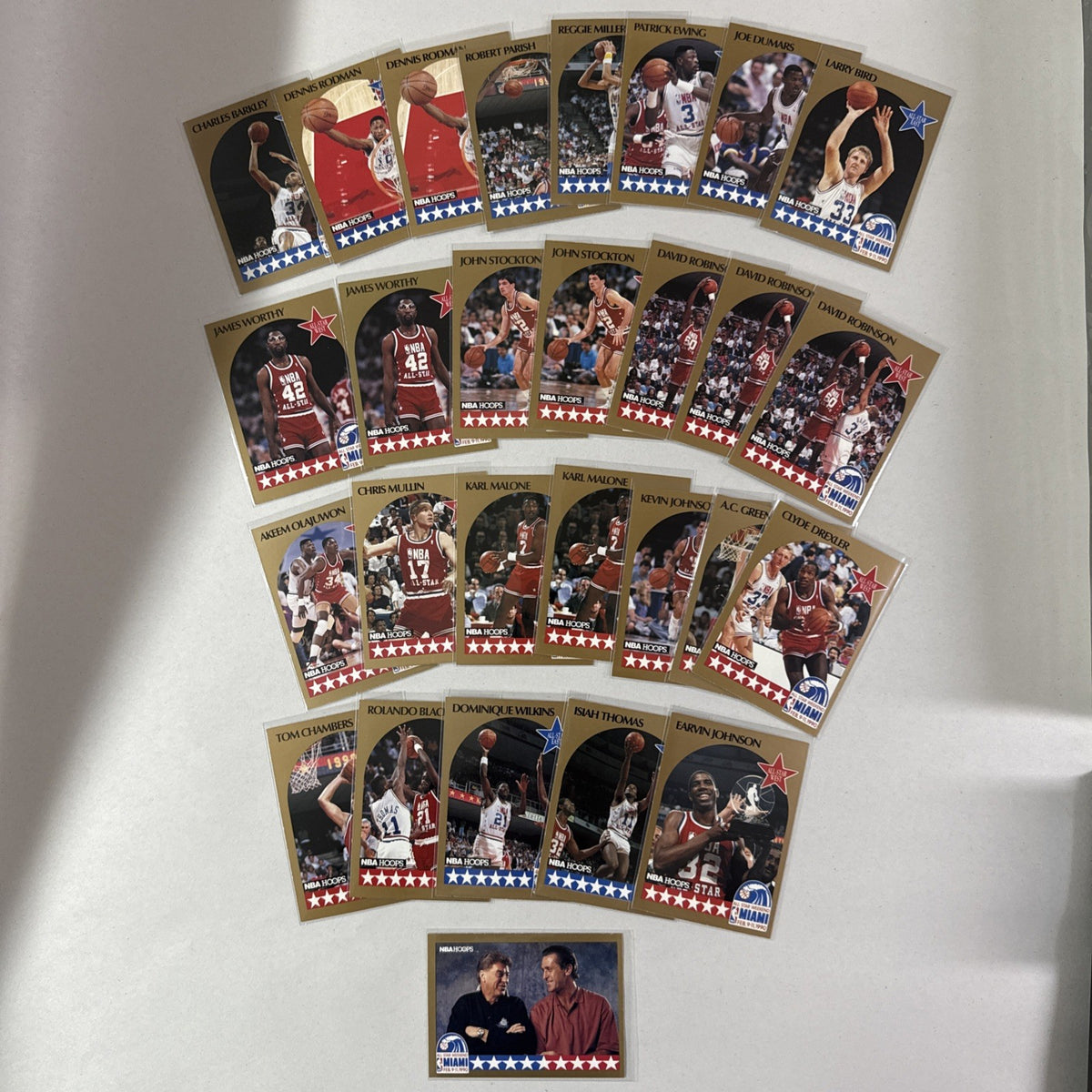 NBA Hoops 1990 All Star Cards Players 28 Pcs - front