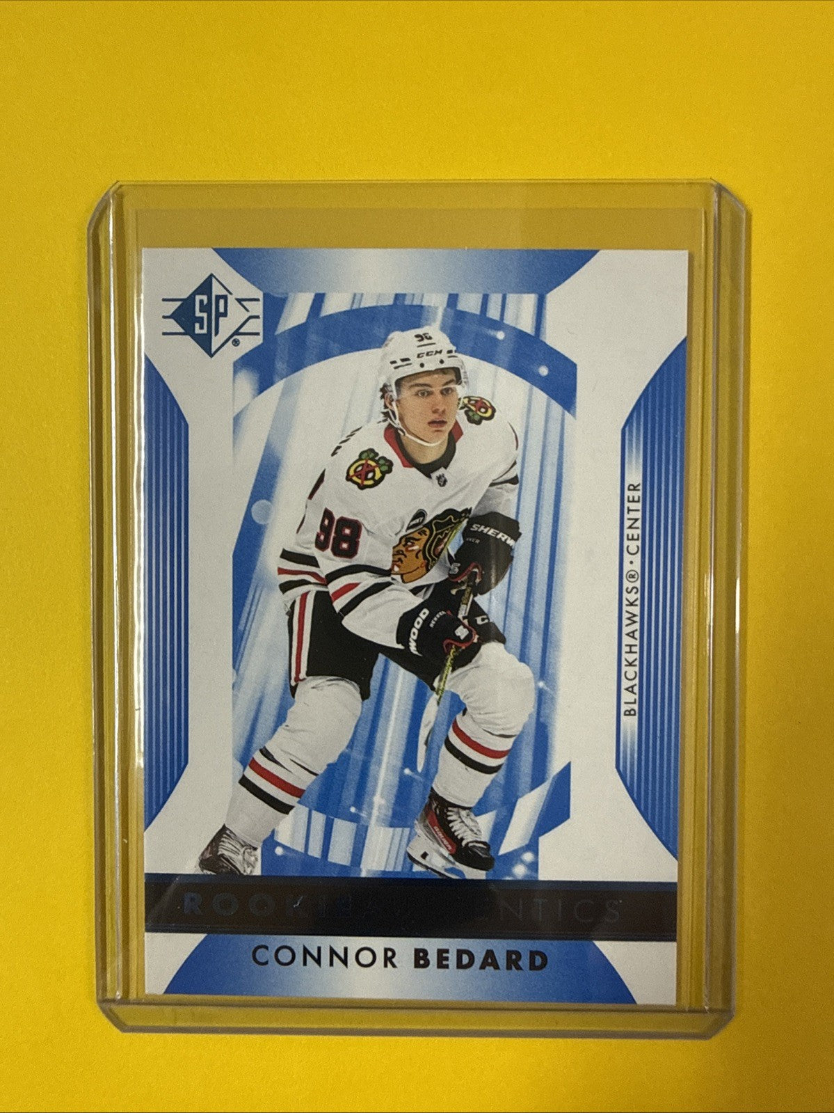 Connor Bedard 2023/24 SP Authentic Blue Rookie Card - front