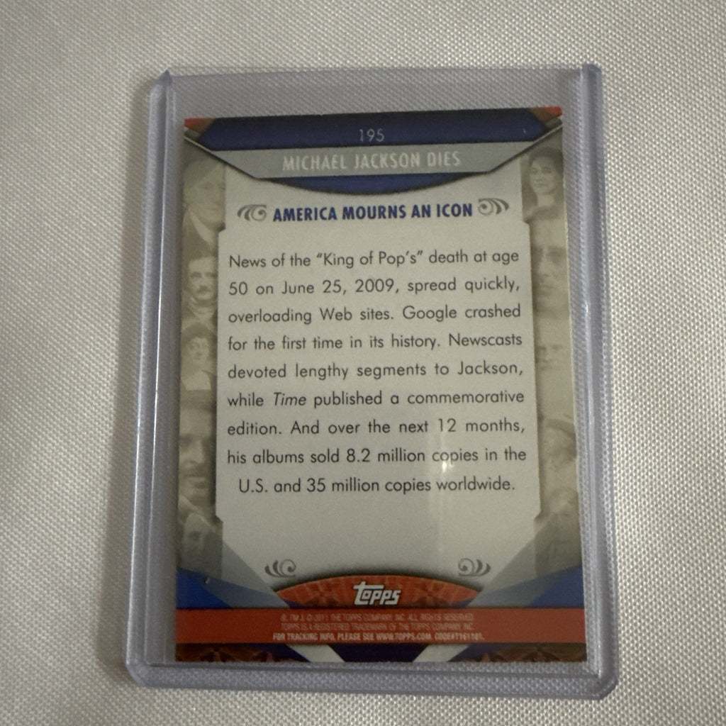 Michael Jackson 2011 Topps Card - back