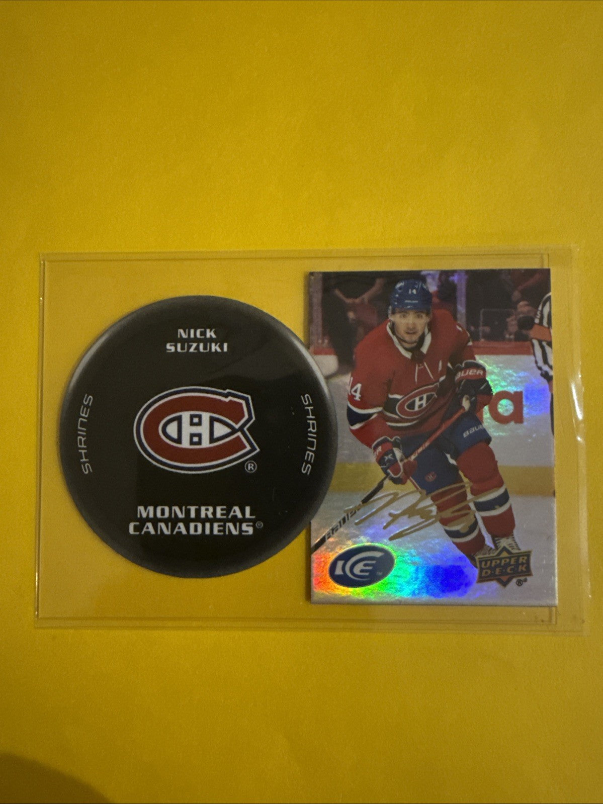 Nick Suzuki 2021/22 UD Ice Shrines Clear Cut Card - front