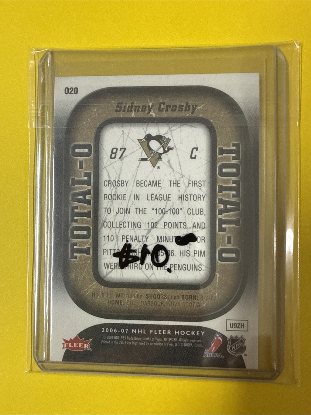 Sidney Crosby 2006/07 Cards - back