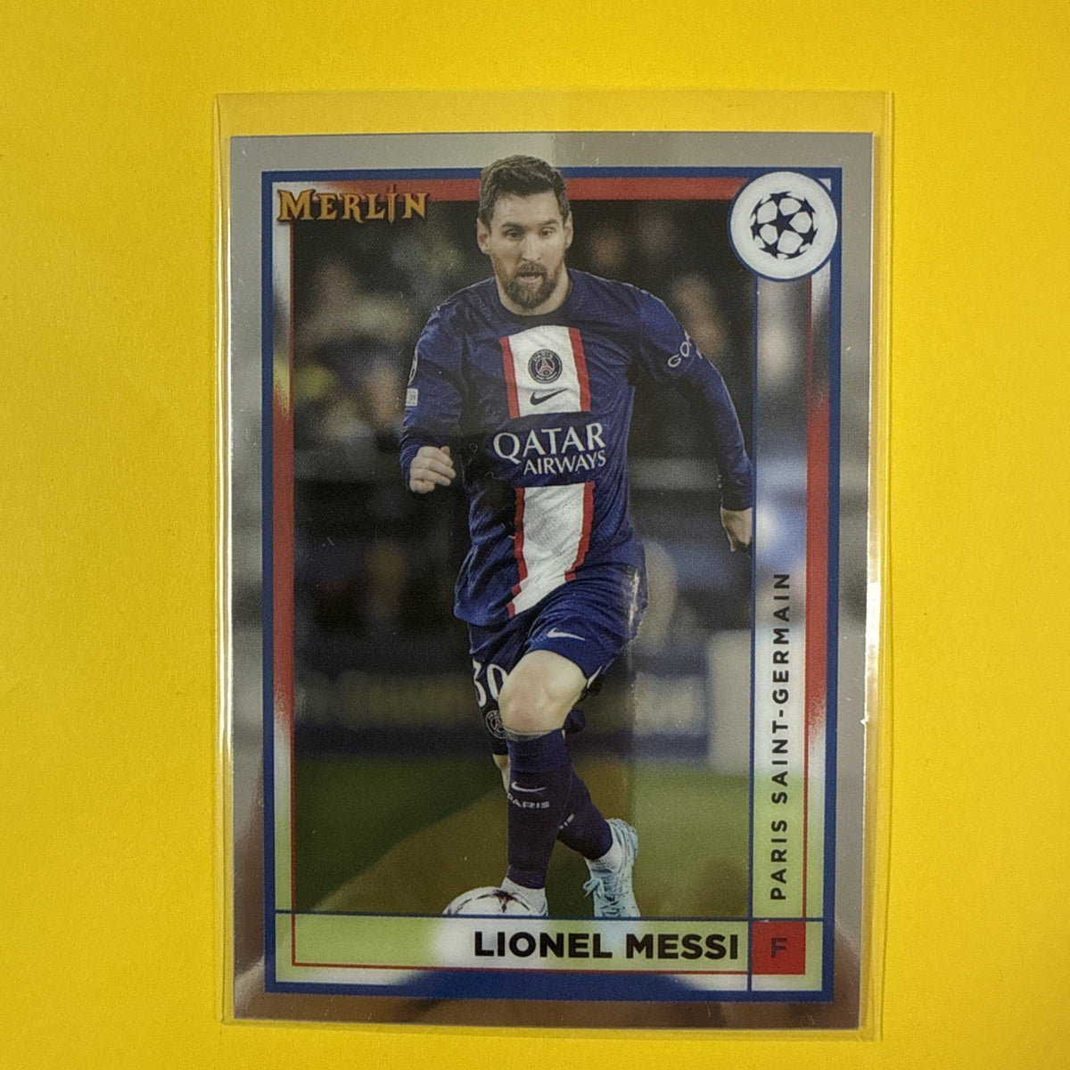 Lionel Messi 2023/24 Topps Merlin Chrome Card - front