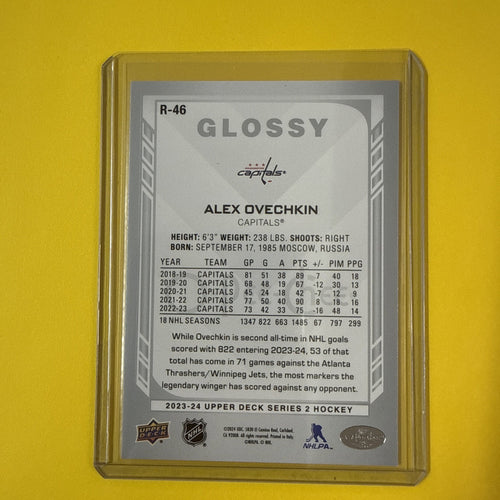 Alex Ovechkin 2023/24 O Pee Chee Glossy Card - back